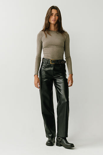 Heidi Cinched Top in Brown