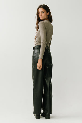 Heidi Cinched Top in Brown