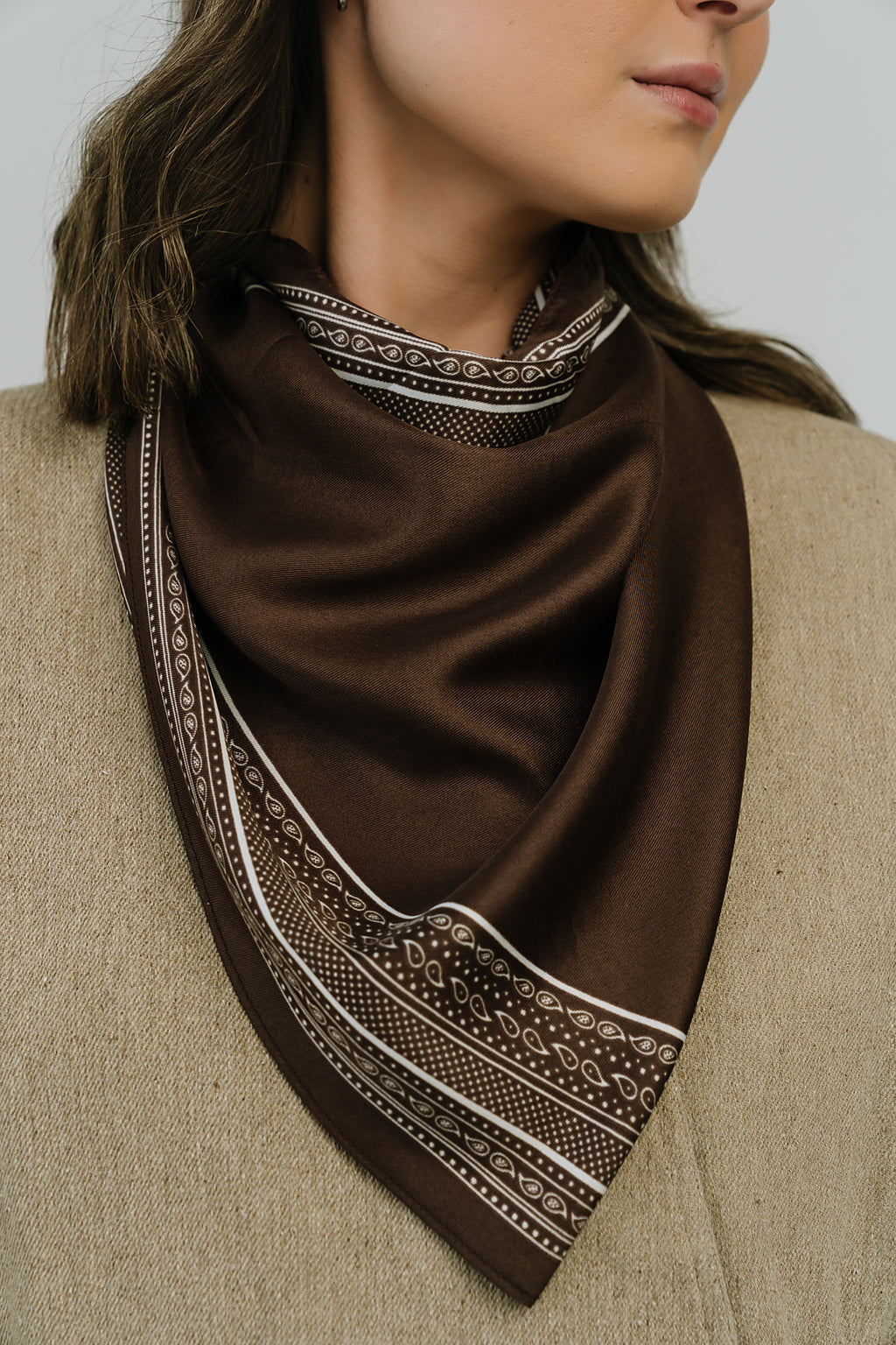 Brooklyn Triangle Scarf in Brown