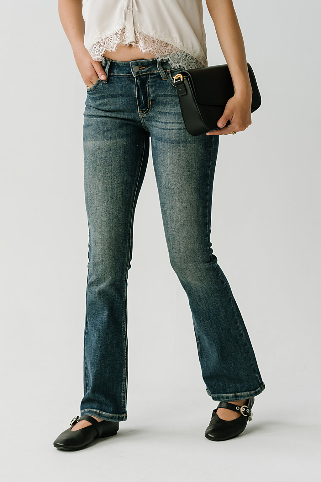Raven Mid Rise Bootcut Jeans