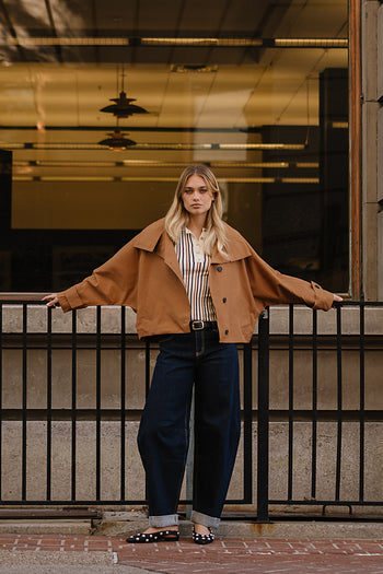 Marlowe Trench Jacket in Cognac