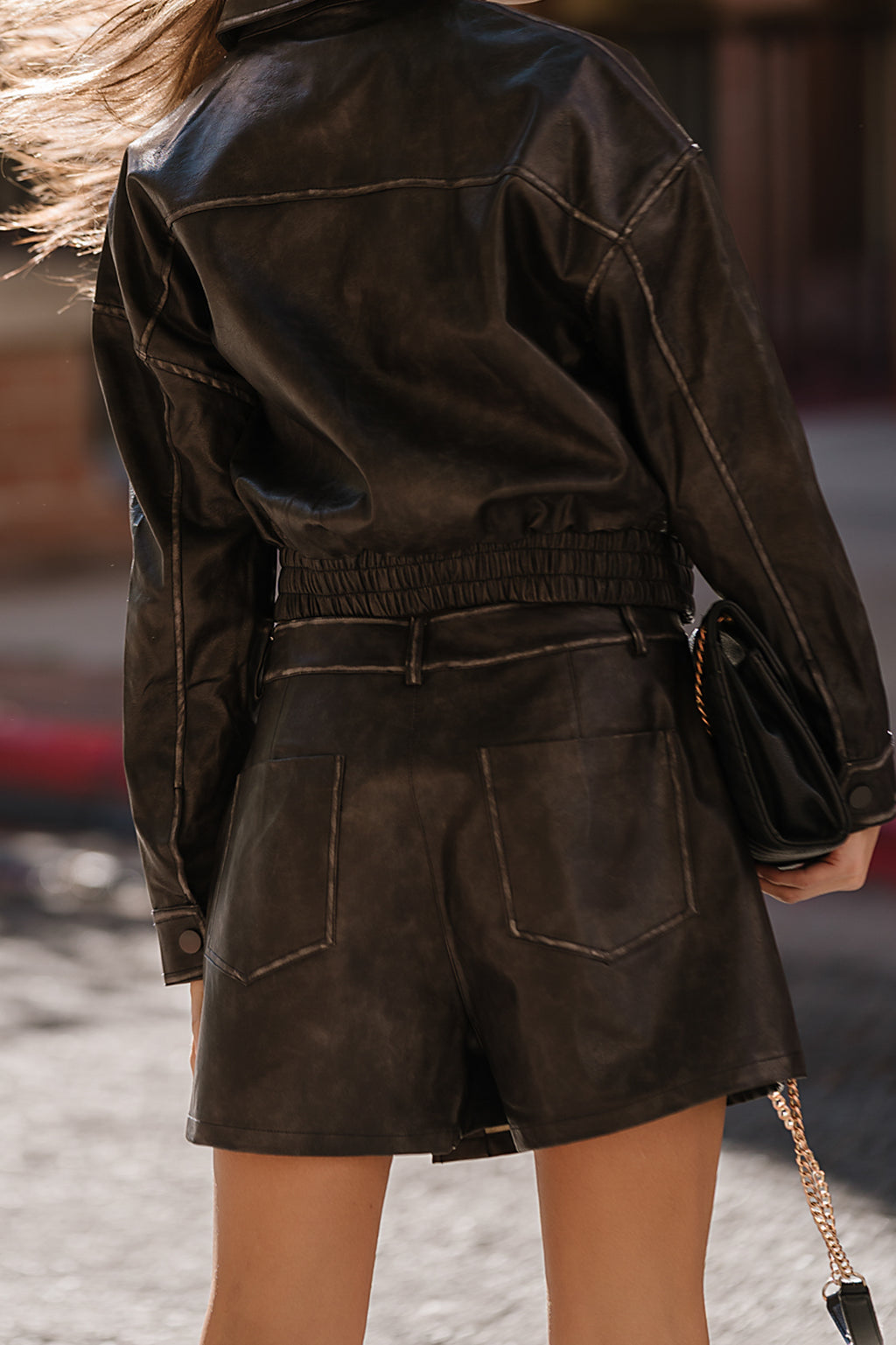 Sarai Leather Mini Skort