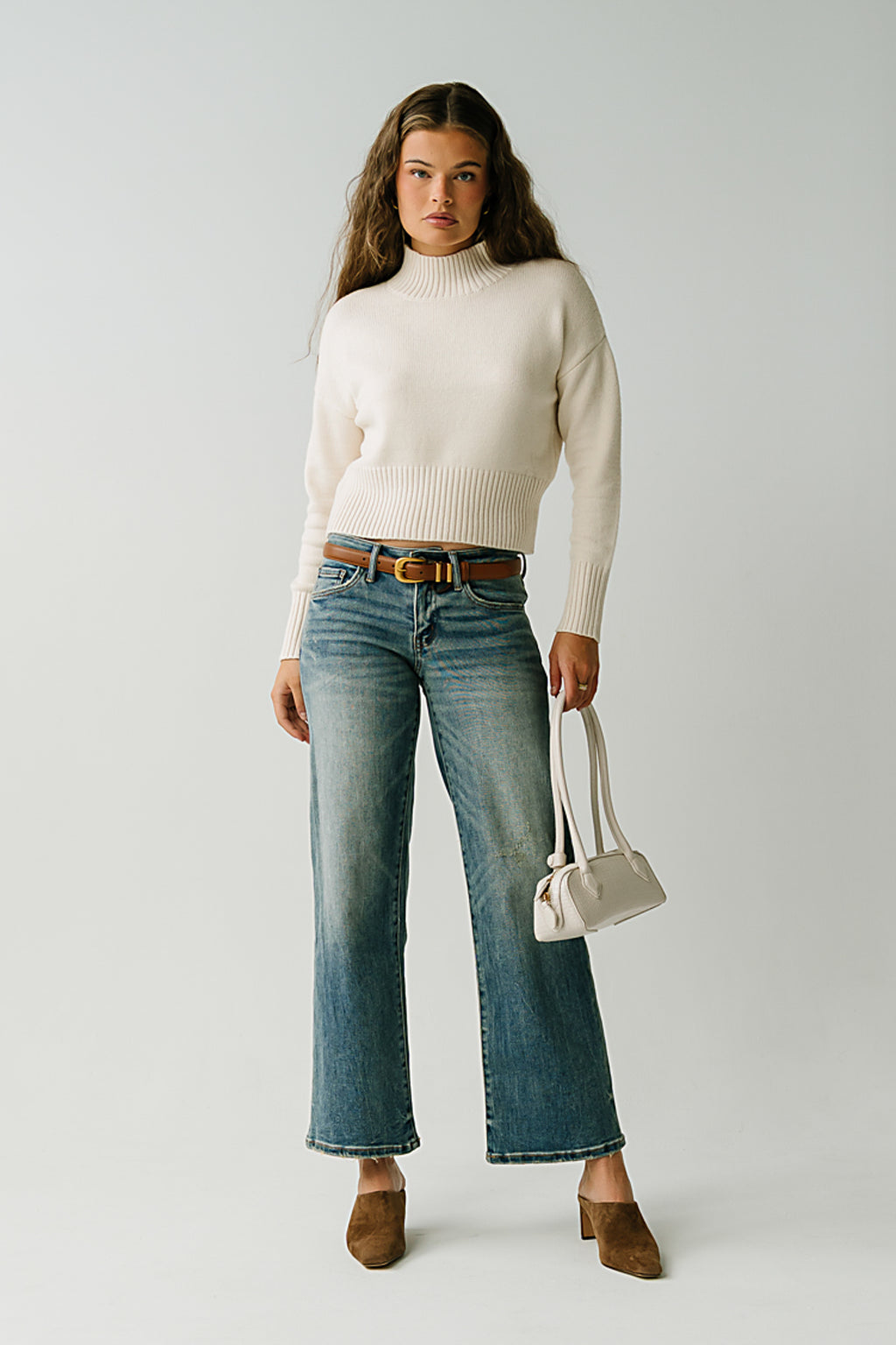 Tatum Turtle Neck Sweater in Ivory