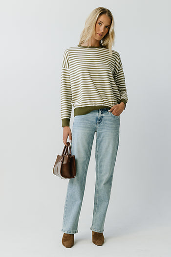 Mckenna Striped Sweater in Sage