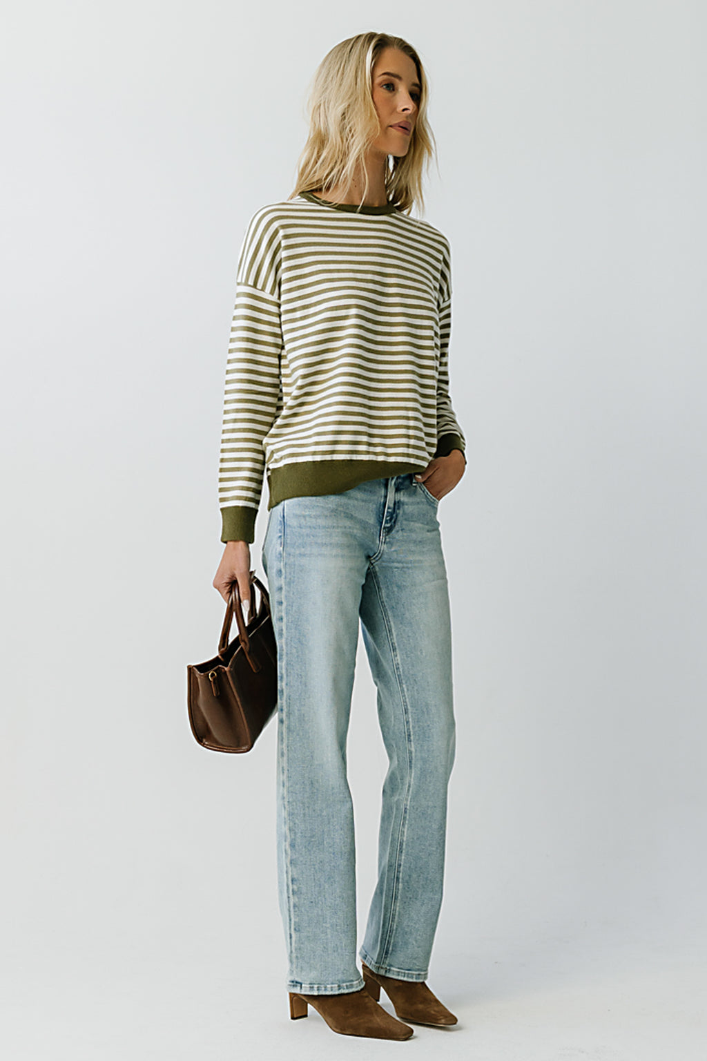 Mckenna Striped Sweater in Sage