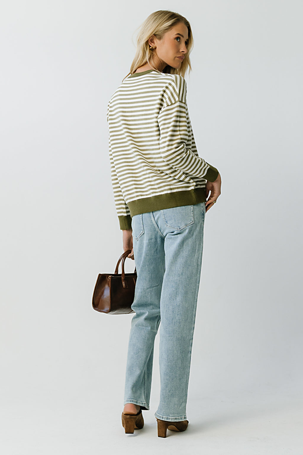 Mckenna Striped Sweater in Sage
