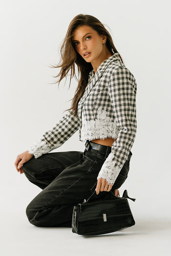 Winnie Gingham Cropped Blazer
