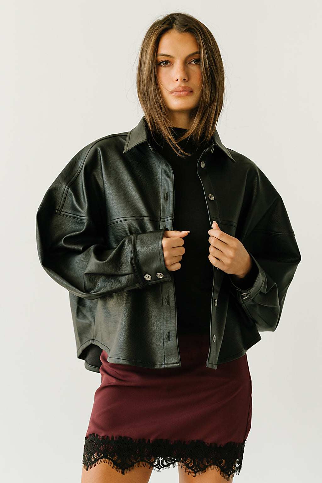 Aniyah Mini Skirt in Plum