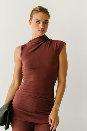 Renata Asymmetrical Top in Plum