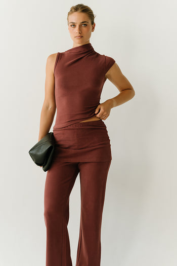 Renata Asymmetrical Top in Plum