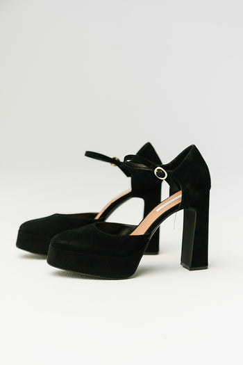 Steve Madden Lexie Suede Platform Heel in Black