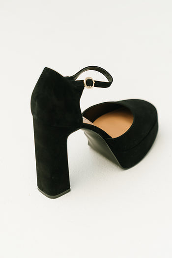 Steve Madden Lexie Suede Platform Heel in Black