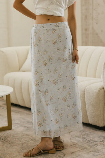 Elastic waist skirt in blue 