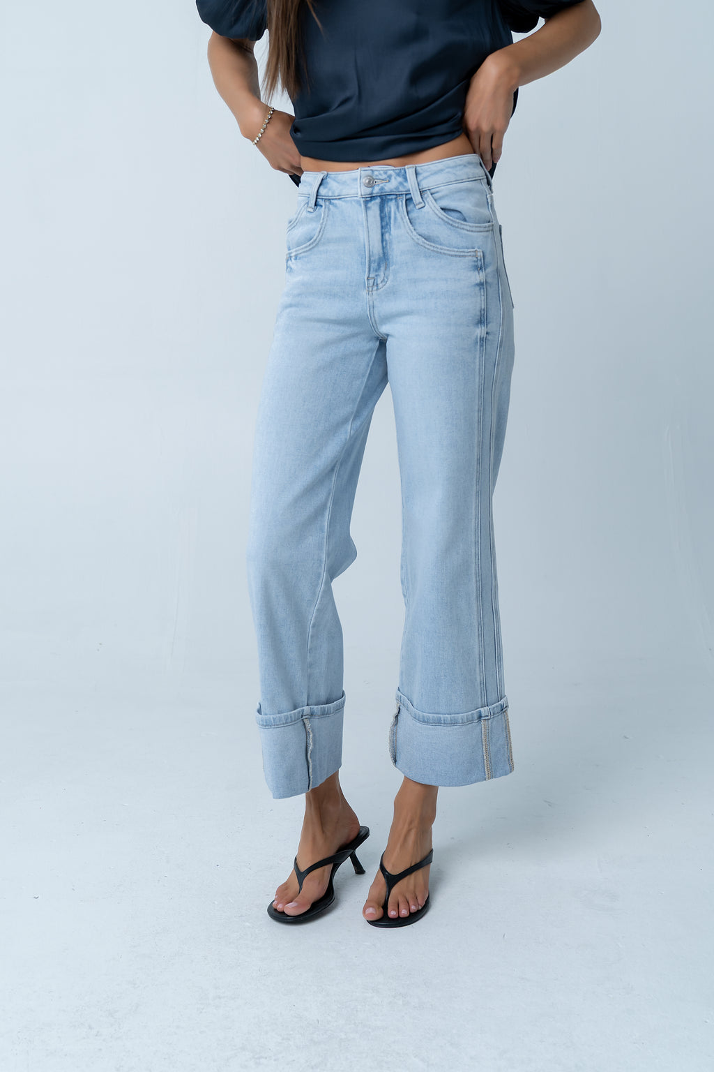 Kenyen Cuffed Wide Leg Jeans - FINAL SALE