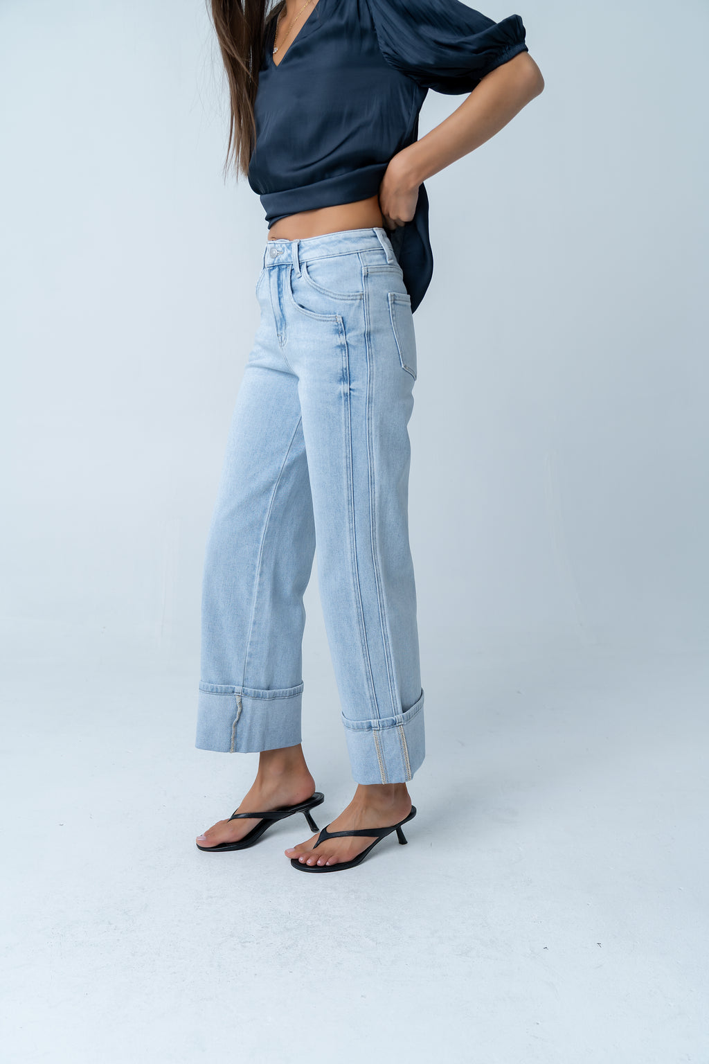 Kenyen Cuffed Wide Leg Jeans - FINAL SALE