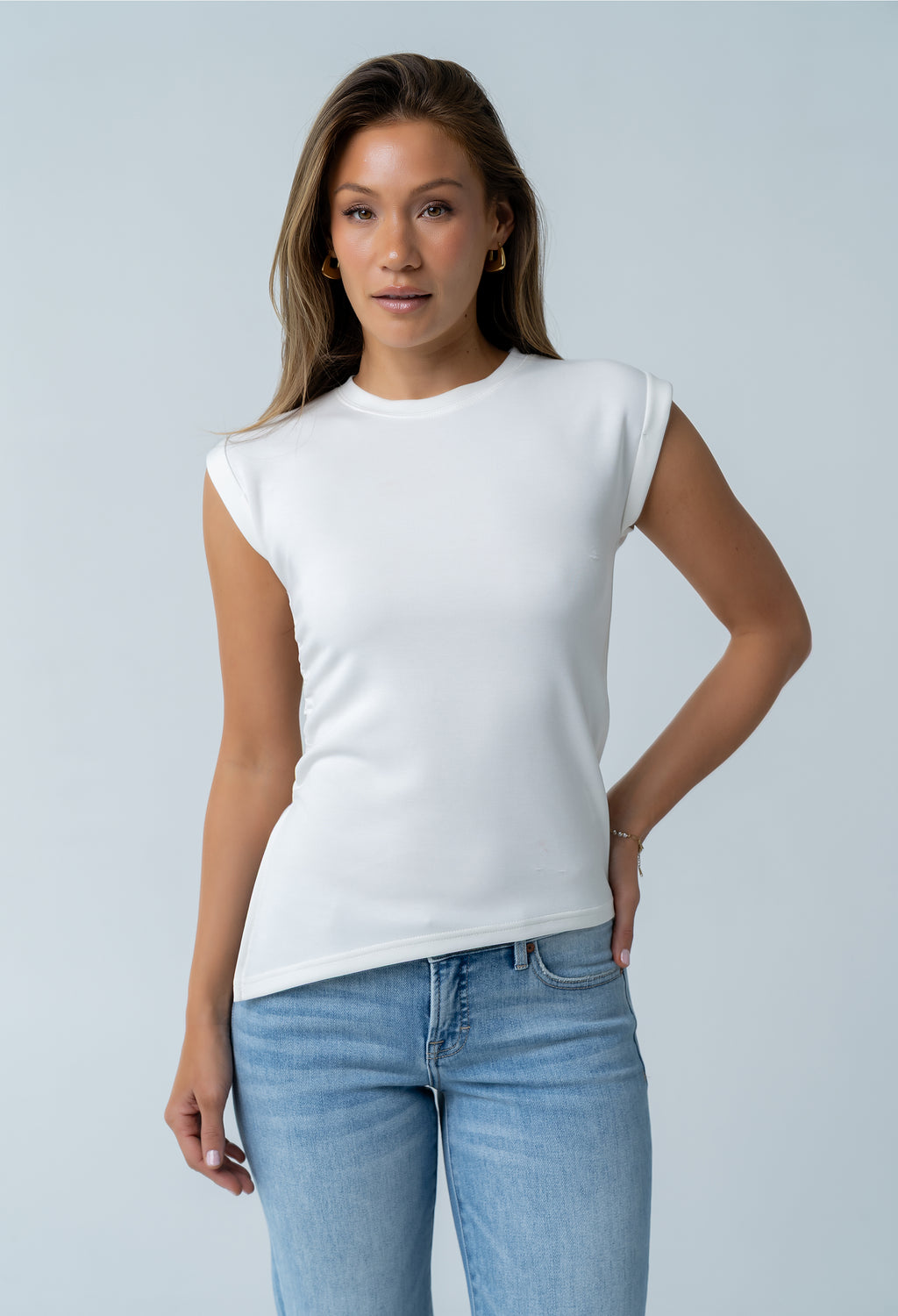 Johny Asymmetrical Top in White - FINAL SALE