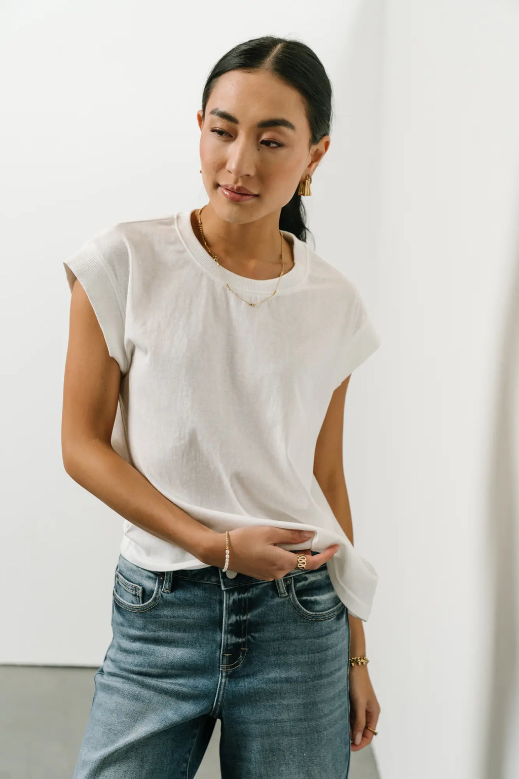 Knit top in white 