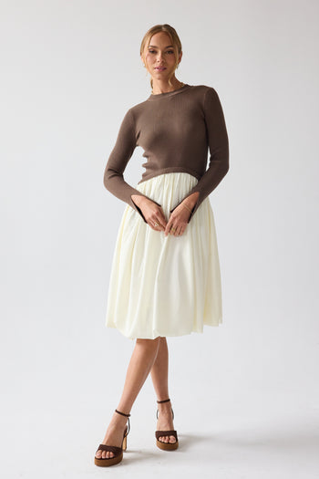 Kaison Mixed Media Midi Dress - FINAL SALE