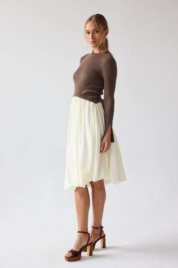 Kaison Mixed Media Midi Dress - FINAL SALE