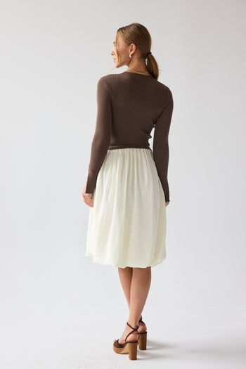 Kaison Mixed Media Midi Dress - FINAL SALE