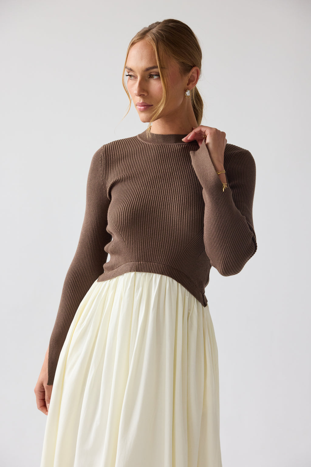Kaison Mixed Media Midi Dress - FINAL SALE